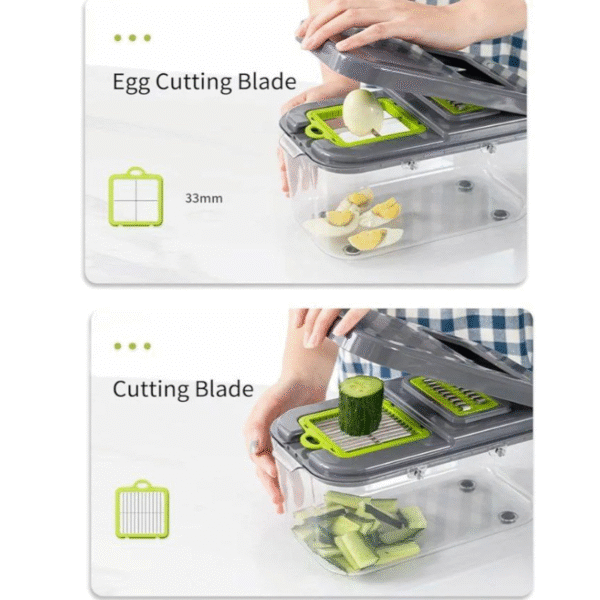 ⁦قطاعة خضروات متعددة الوظائف - Veggie Slicer | 22 قطعة لتسهيل تحضير الطعام في مطبخك⁩ - الصورة ⁦7⁩