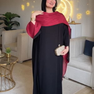 Elegant two piece abaya set made of premium imported crepe fabric, modern modest fashion for women