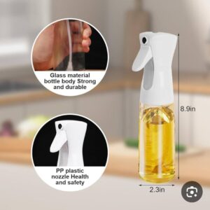 رشاش زيت وخل زجاجي صحي للمطبخ والاير فراير (Air Fryer).