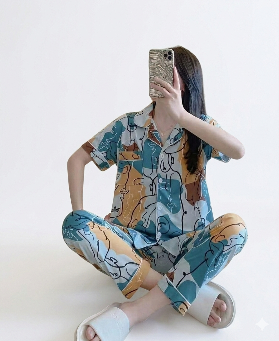 "بيجامة قطعتين كلاسيك (بزراير) - كولكشن صيف 2026" - الصورة 4