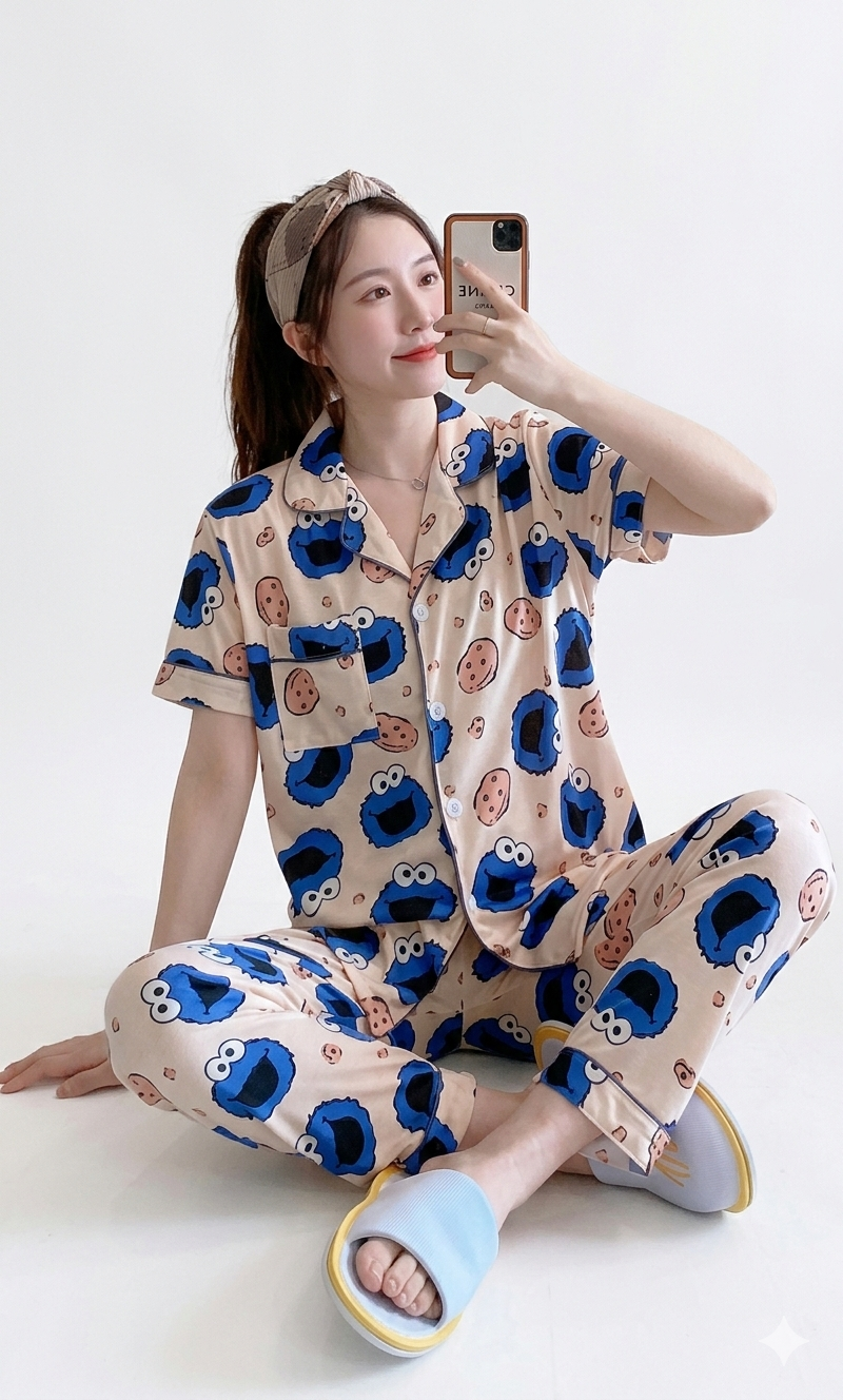 "بيجامة قطعتين كلاسيك (بزراير) - كولكشن صيف 2026"