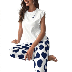 بيجامة قطعتين قلوب